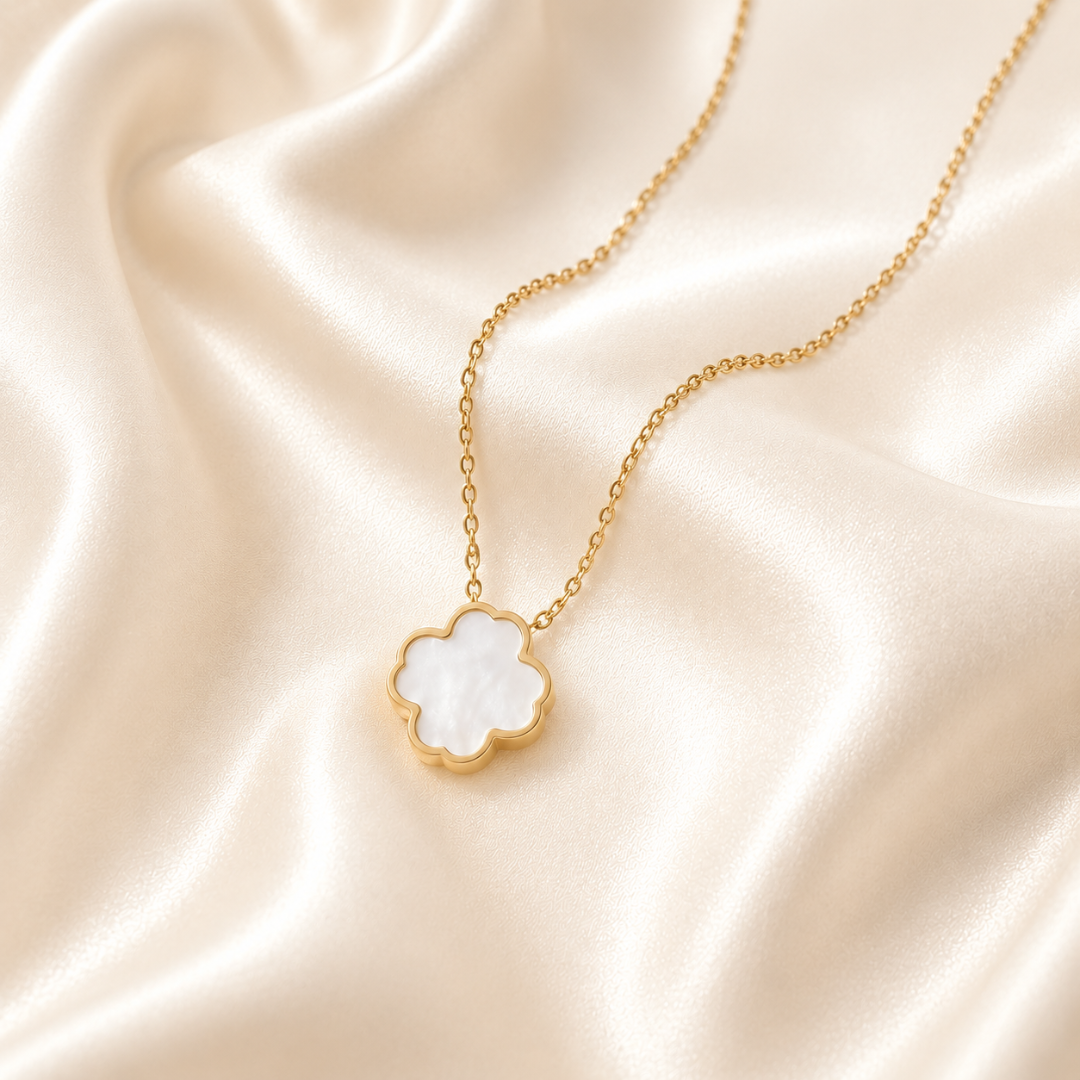 Cadena Elegance Trébol Blanco Mujer