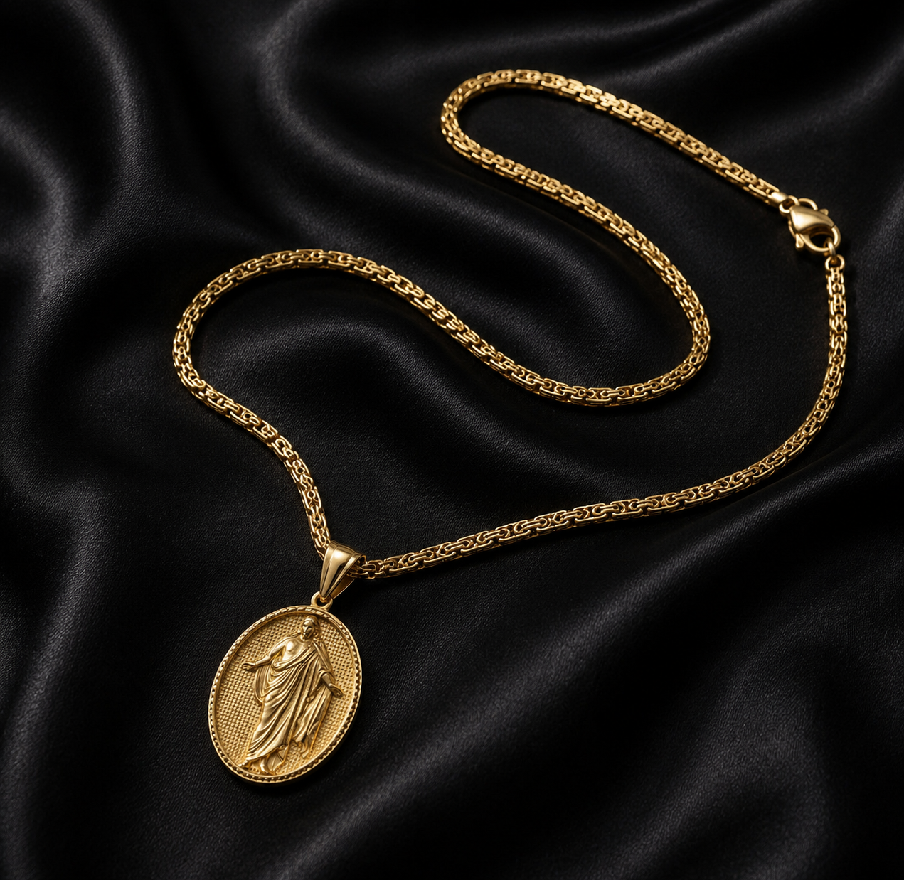 Combo Cadena Clip Hombre + Jesus Resucitado Hombre