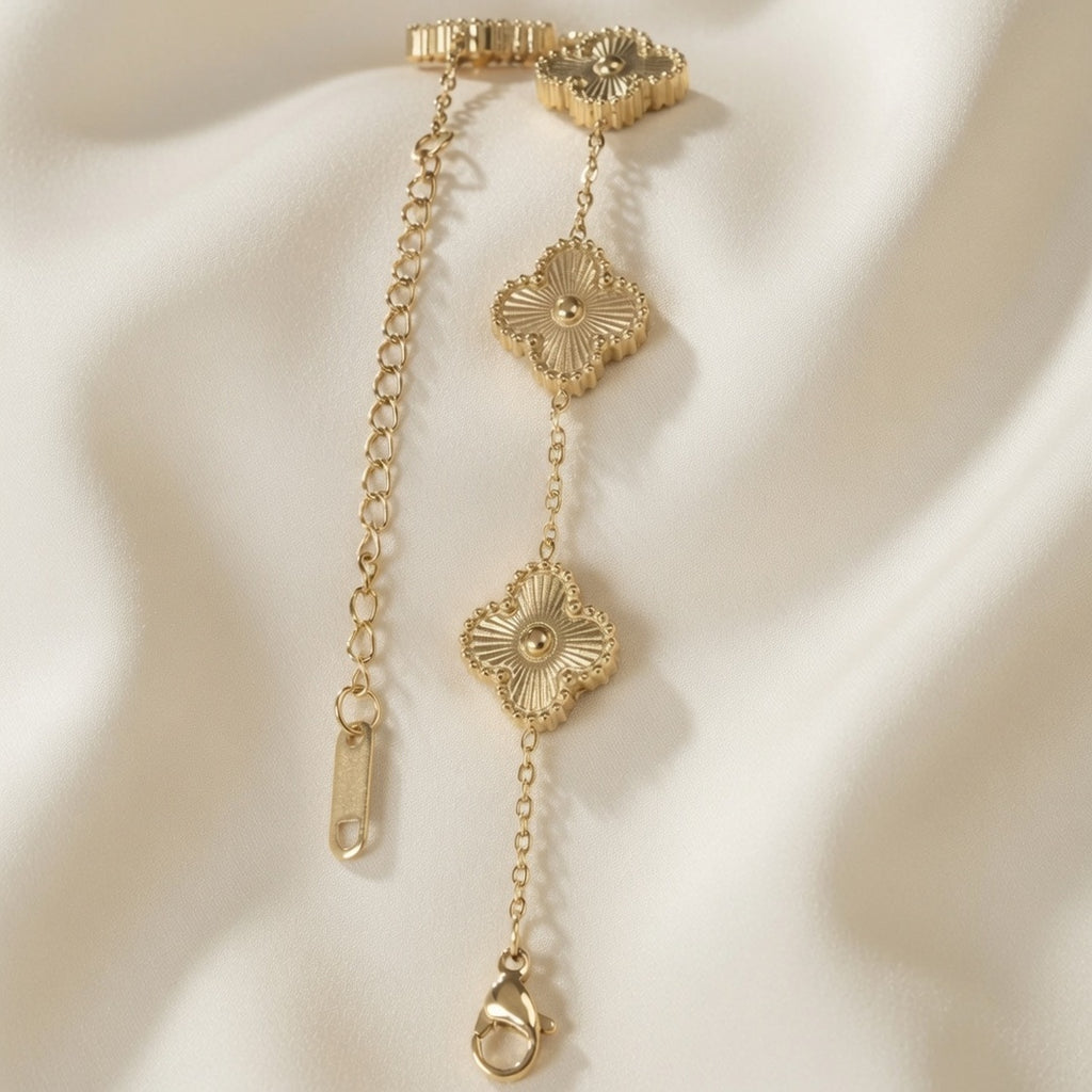 Pulsera Elegance Trébol Dorado Mujer